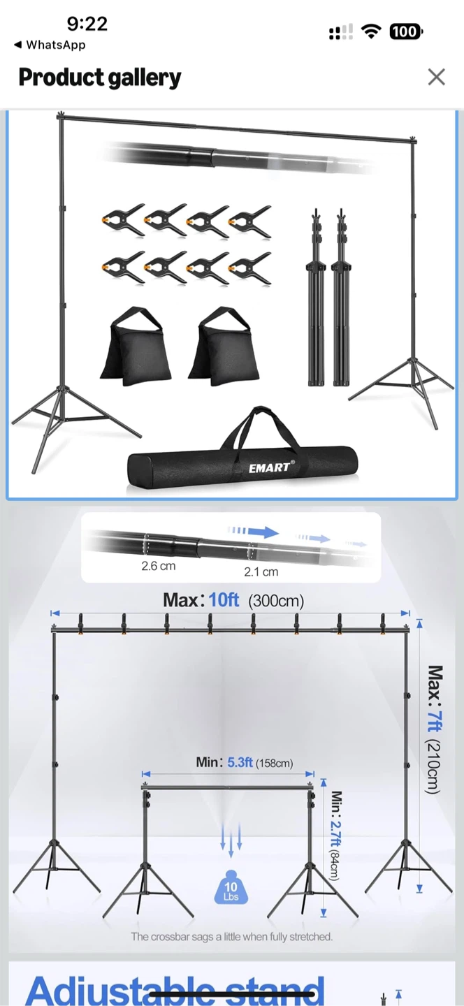 Adjustable Photography Backdrop birthday party’s Stand Kit