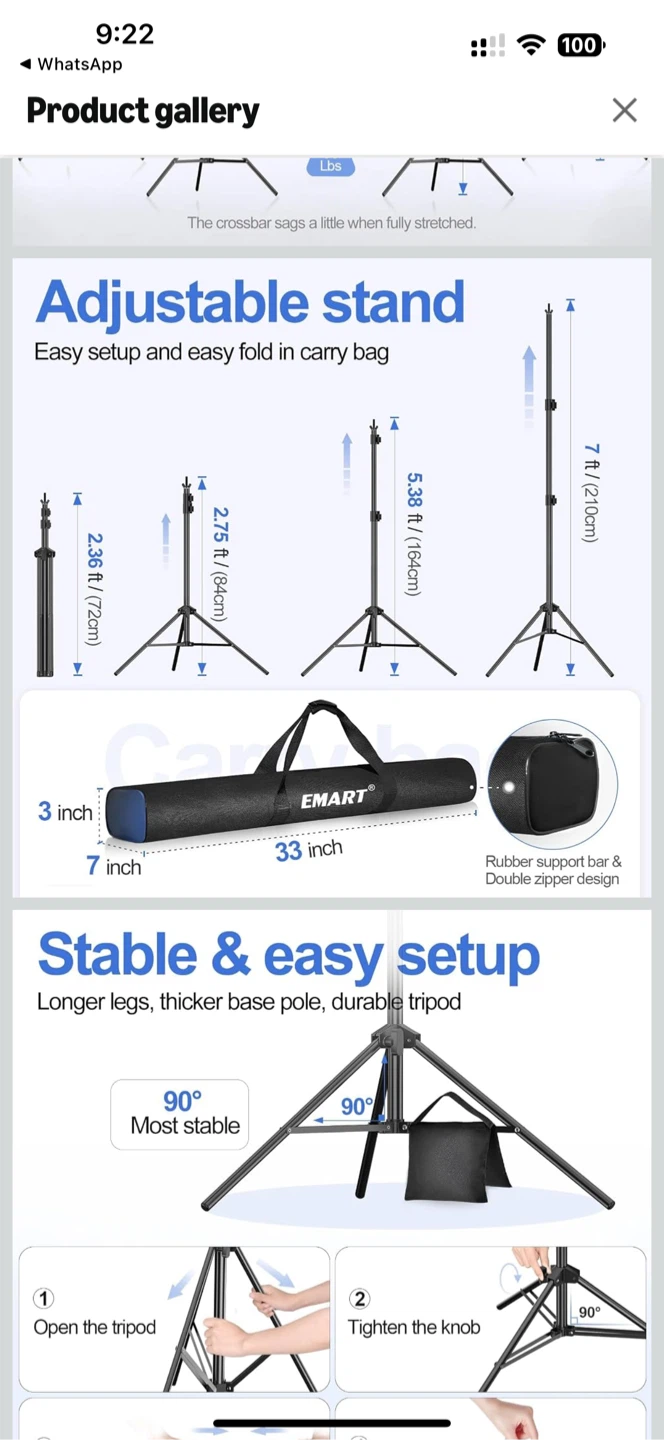 Adjustable Photography Backdrop birthday party’s Stand Kit - photo 4