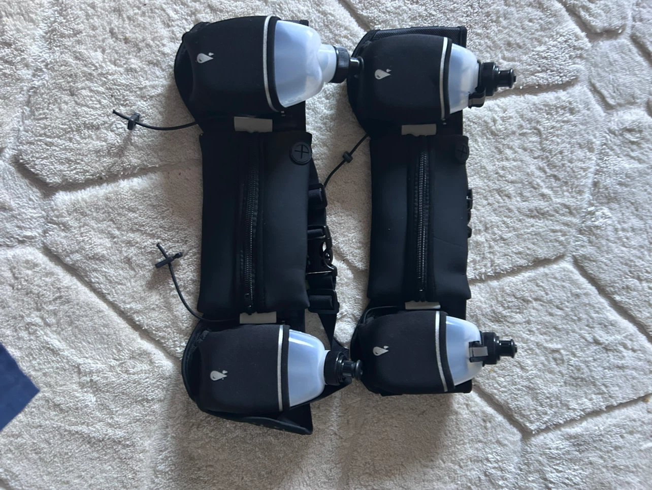 Black Running Belt with 4 Water Bottles