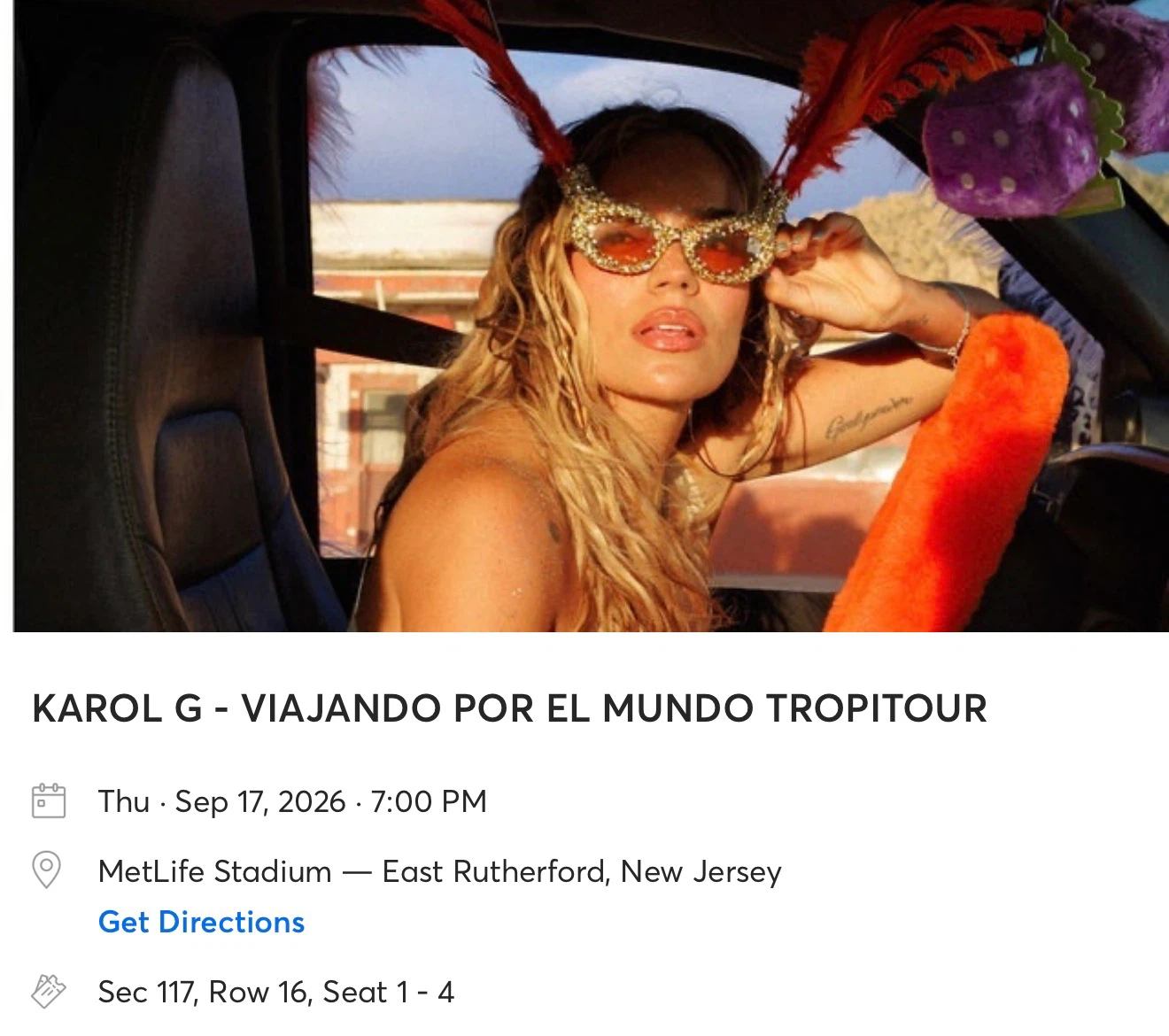 Karol G THURS | MetLife 9/17