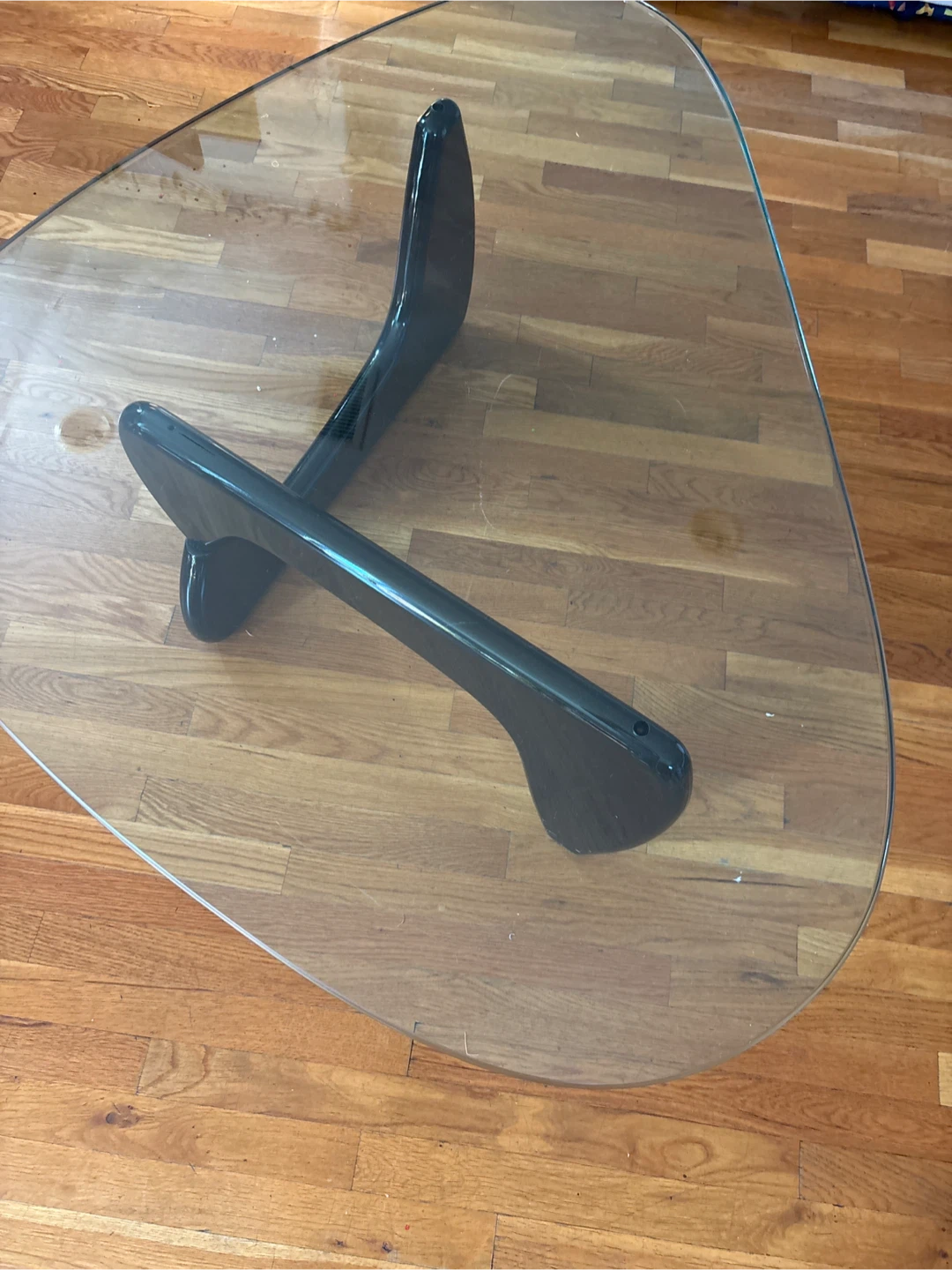 Modern Glass Coffee Table with Black Legs
