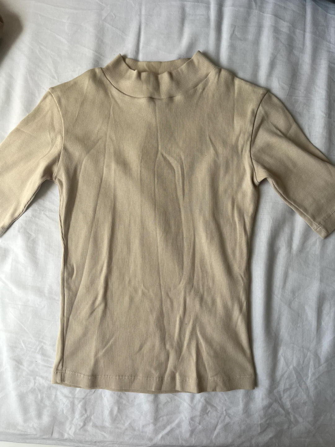SERGE Ribbed Mock Neck Top - Size S