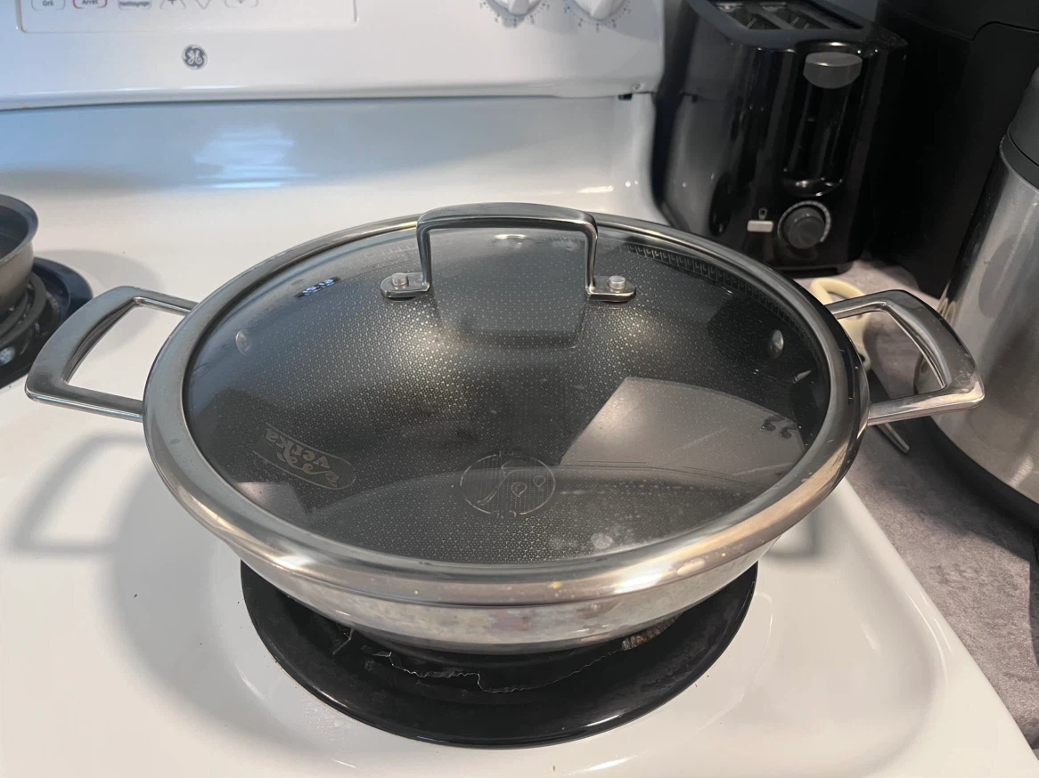 Stainless Steel Wok with Glass Lid - photo 2
