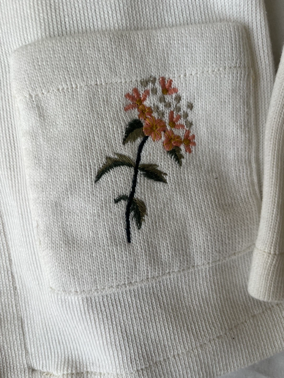 PIANO cardigan sweater cream floral embroidered toggle - photo 3