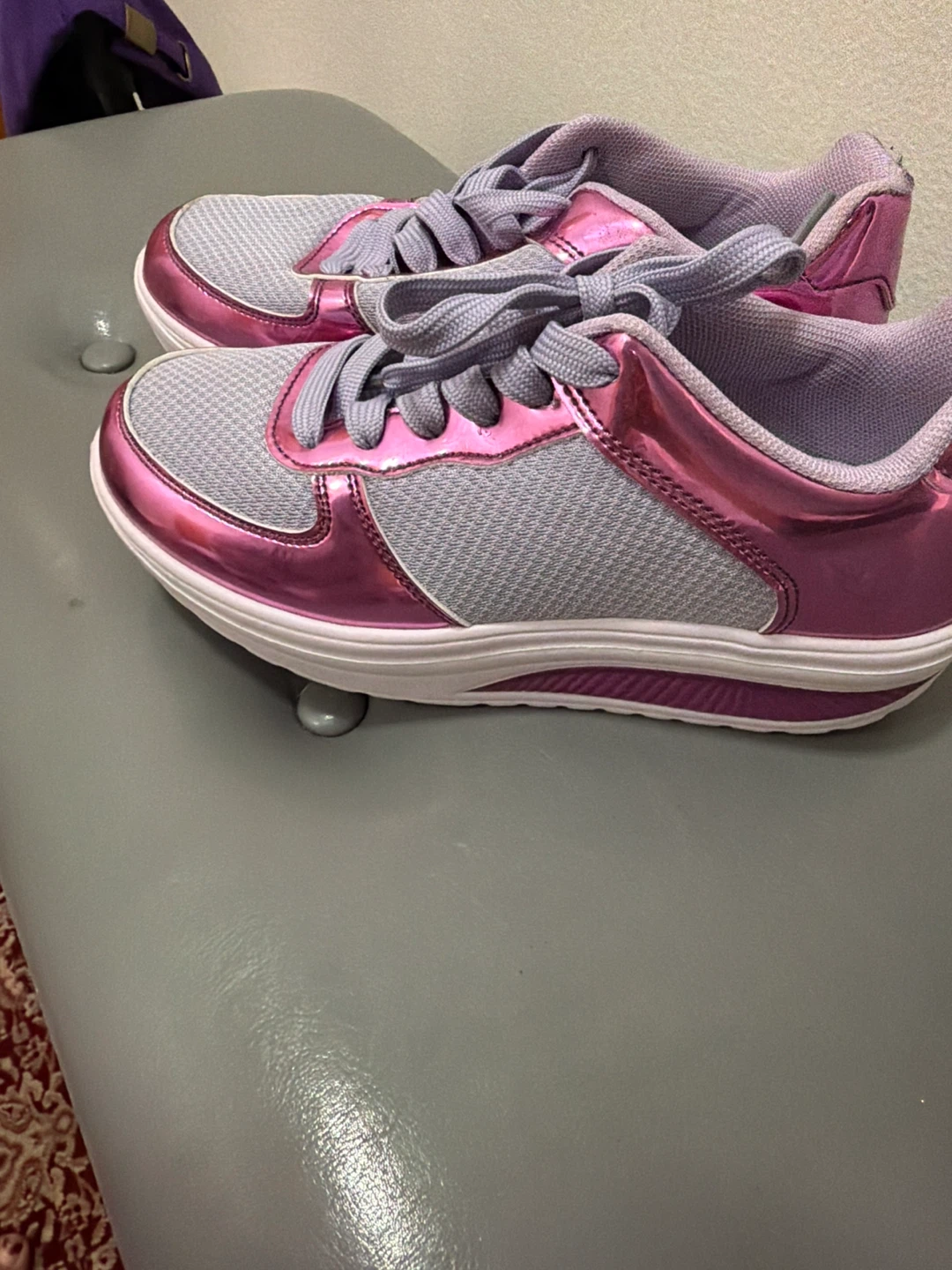 Purple and Silver Athletic Shoes - photo 2