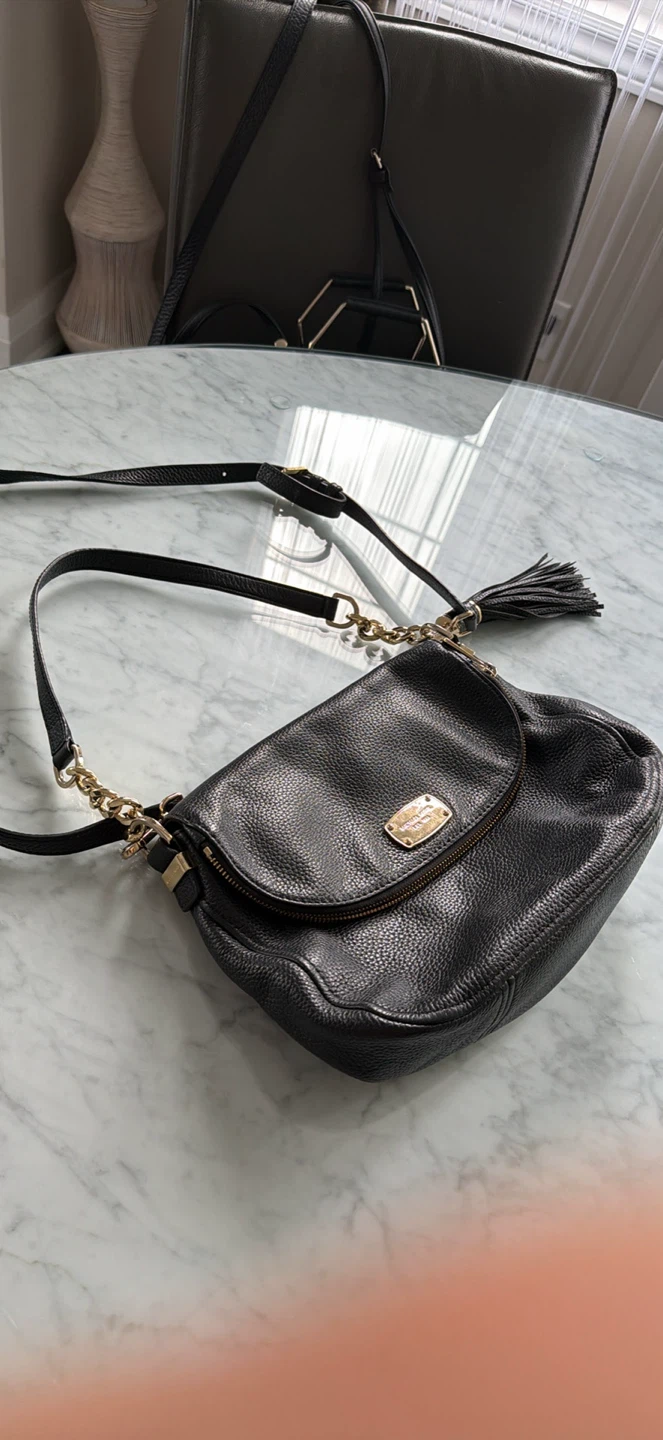 Michael Kors Black Leather Shoulder Bag