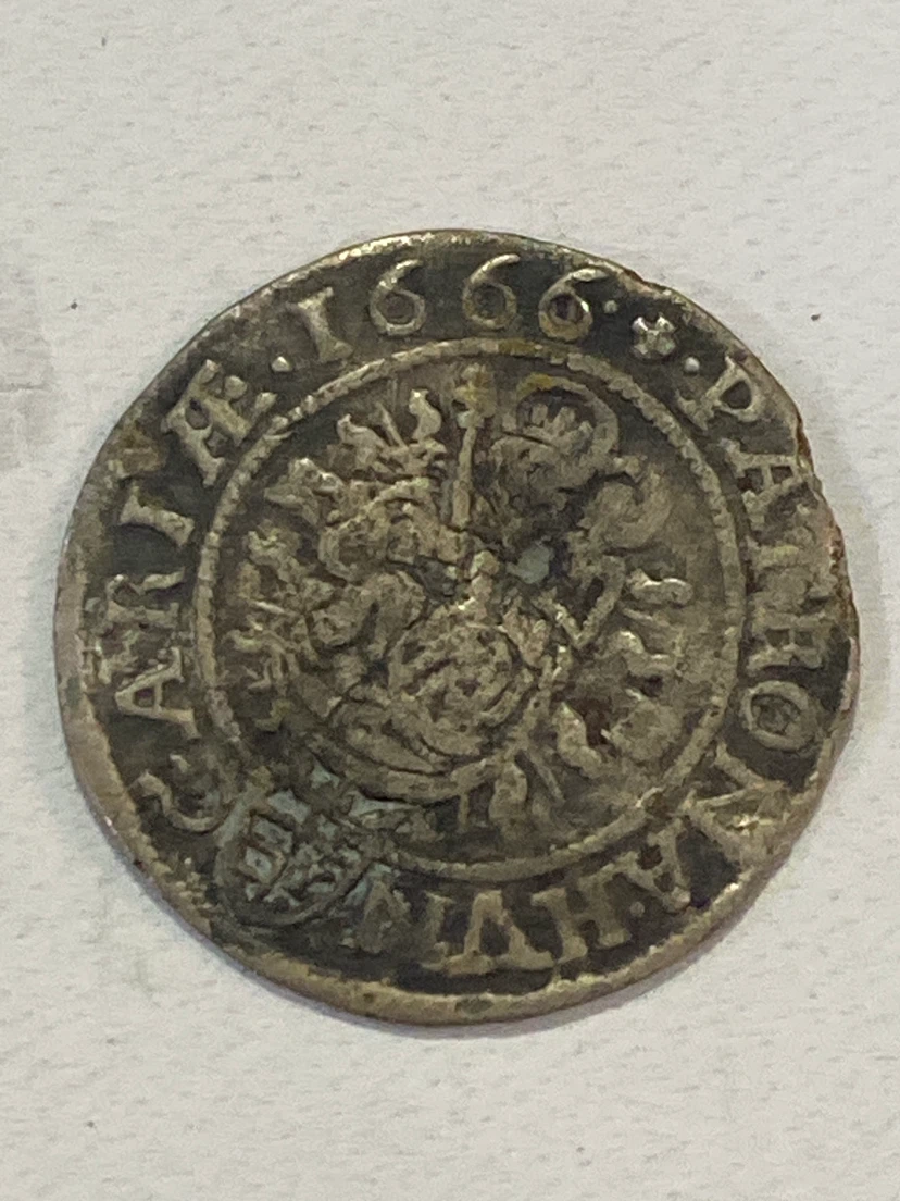 Silver Leopold I Coin 1666 - photo 2