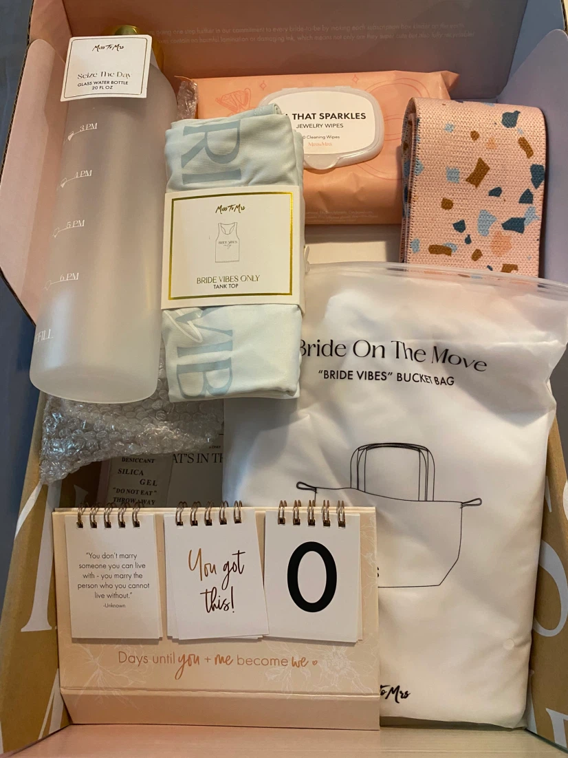 Miss To Mrs Bride Vibes Only Tank Top and Water Bottle Set