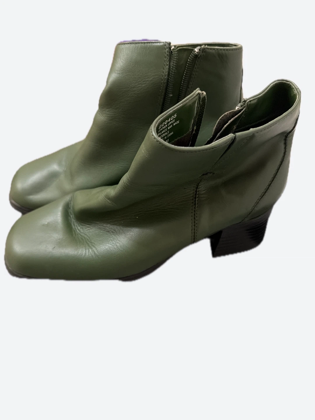 Green Leather Ankle Boots - photo 2