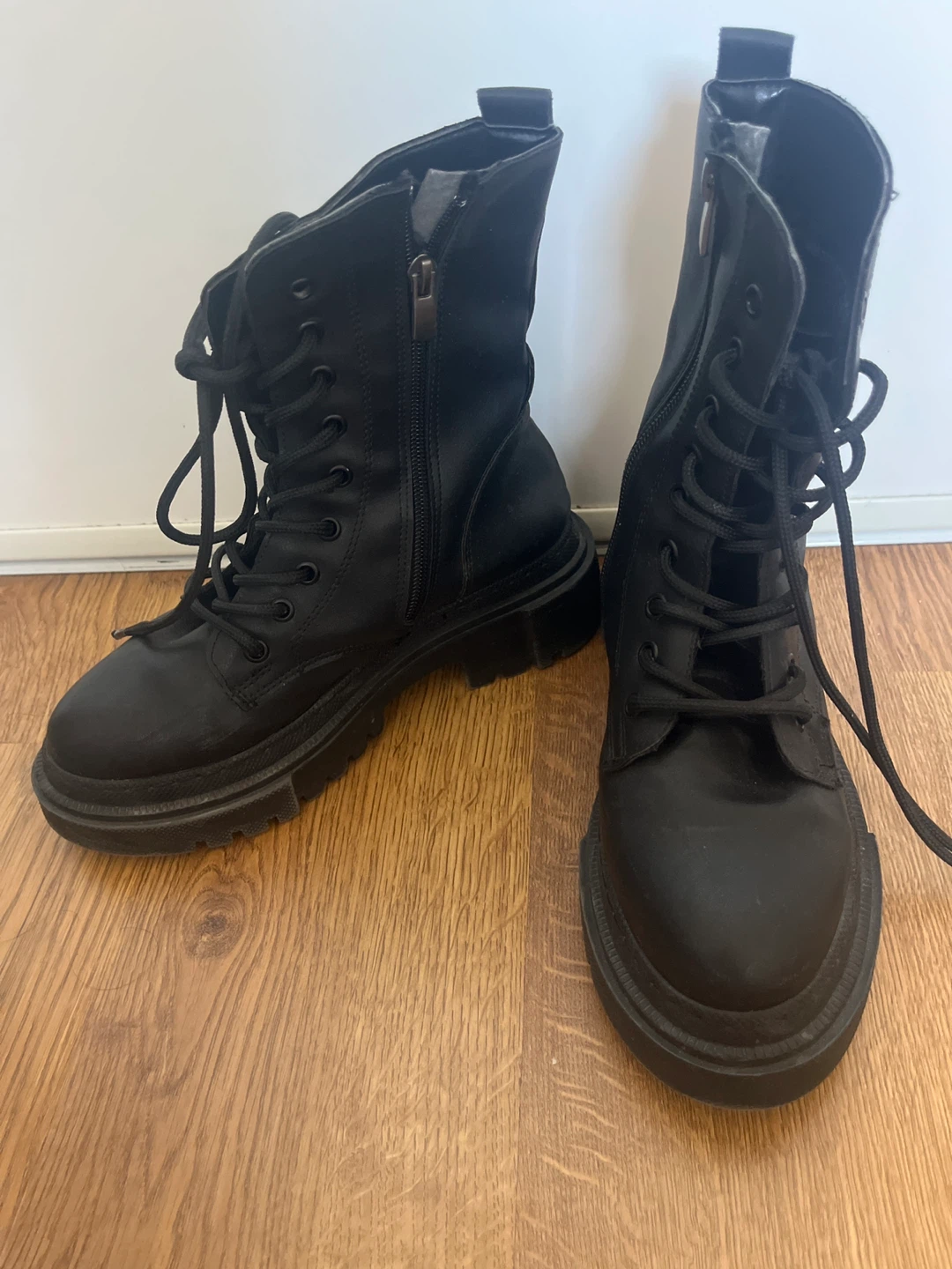 Black Combat Boots - Size 36