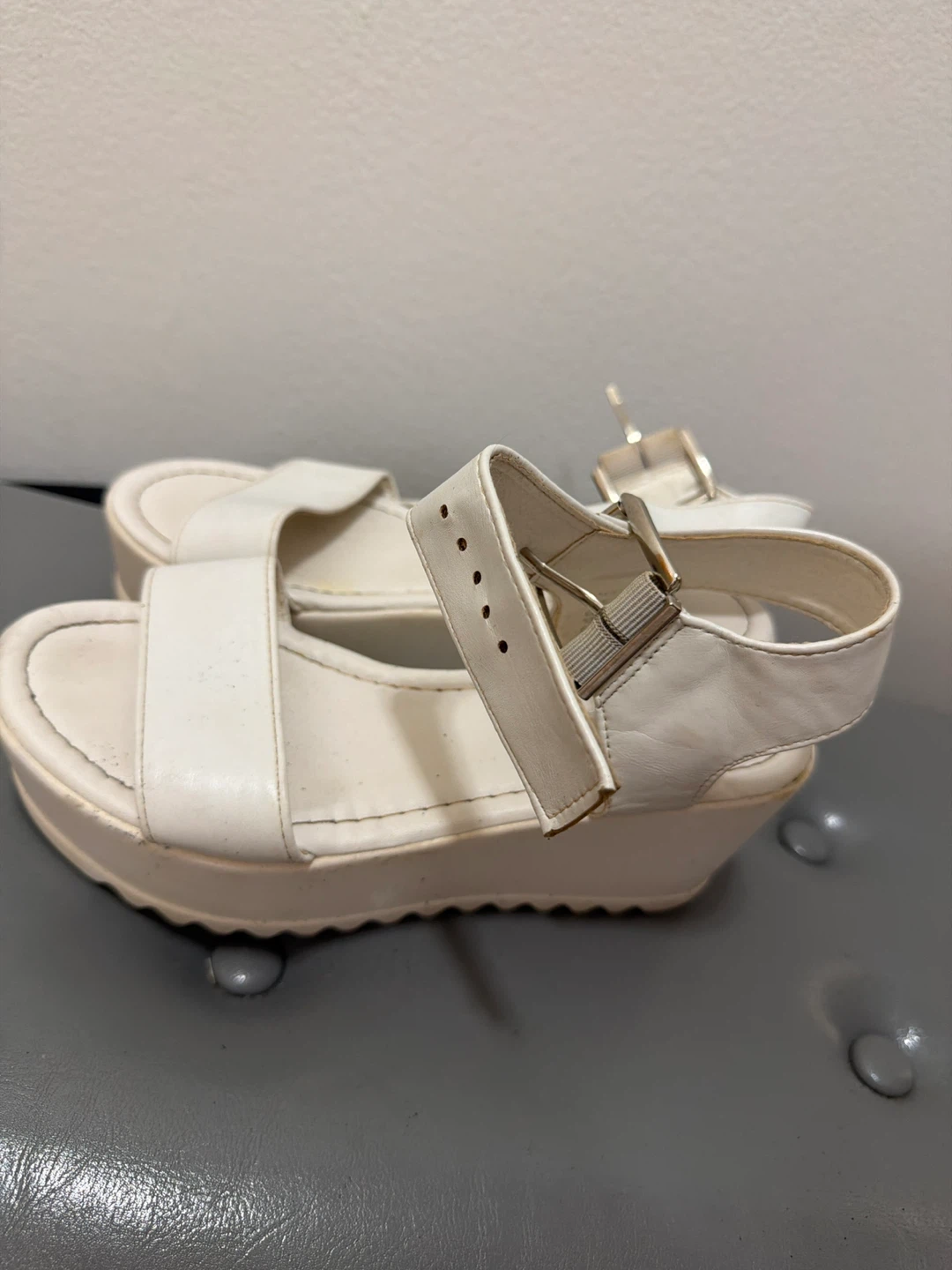 White Platform Wedge Sandals - photo 2