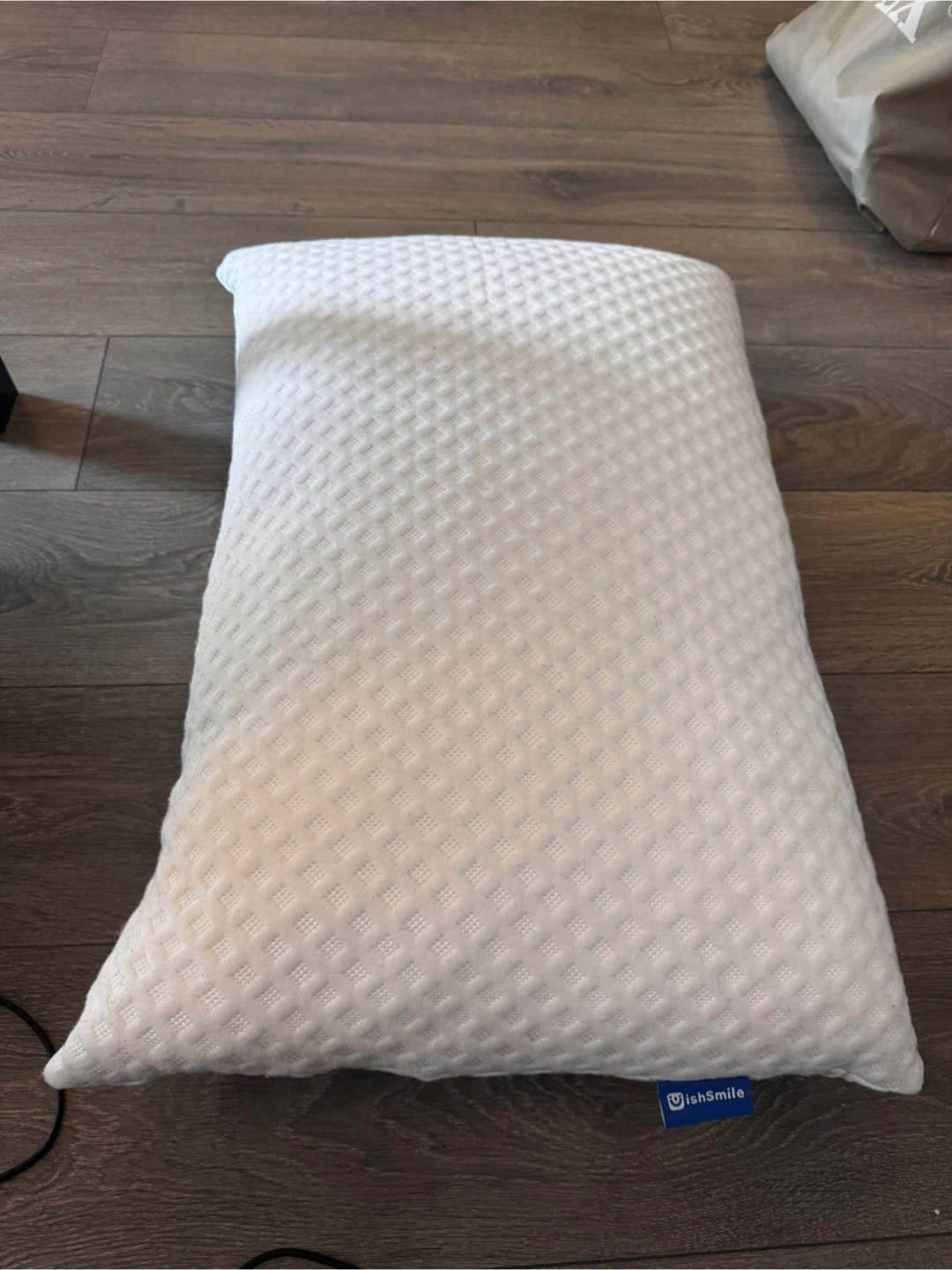 WishSmile White Textured Pillow