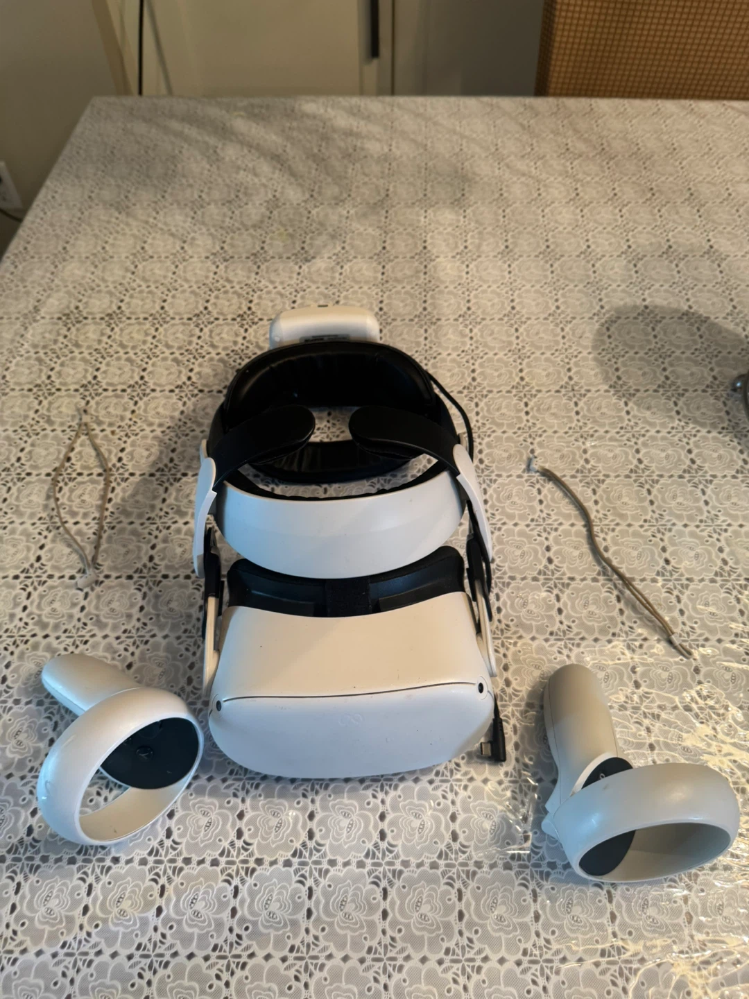 Meta Quest 2 VR Headset with Controllers with custom head strap
