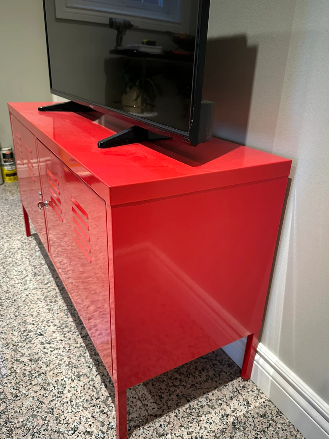 Red Locker Style Media Console - photo 2