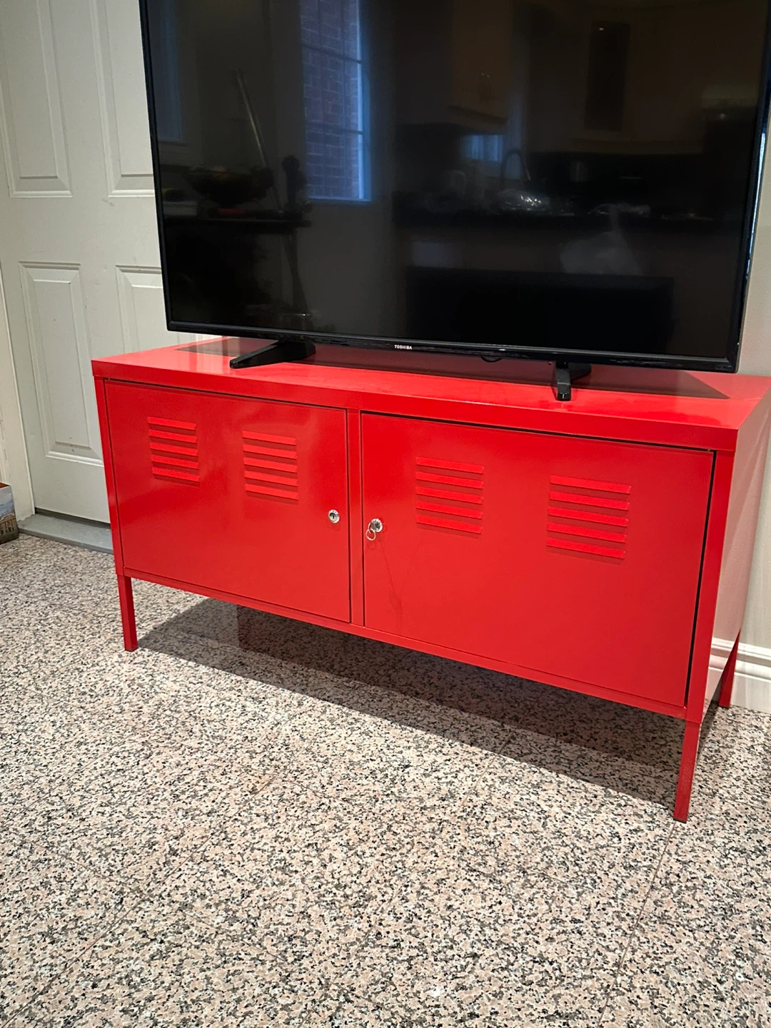 Red Locker Style Media Console