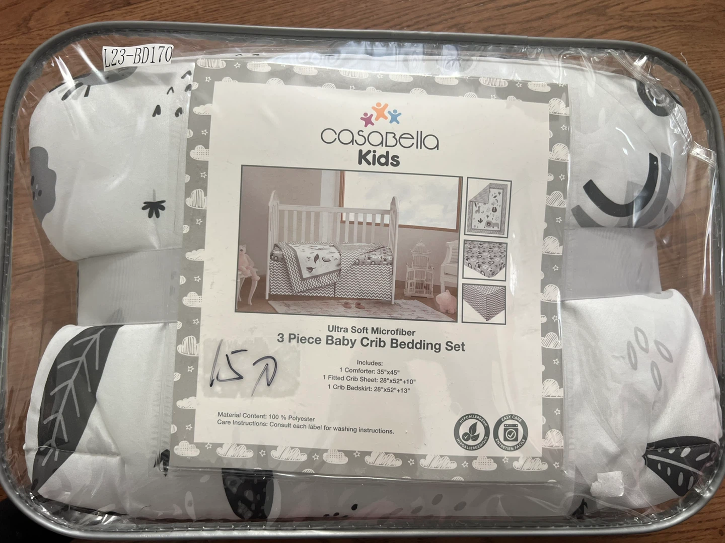 Casabella Kids 3 Piece Ultra Soft Microfiber Crib Bedding Set