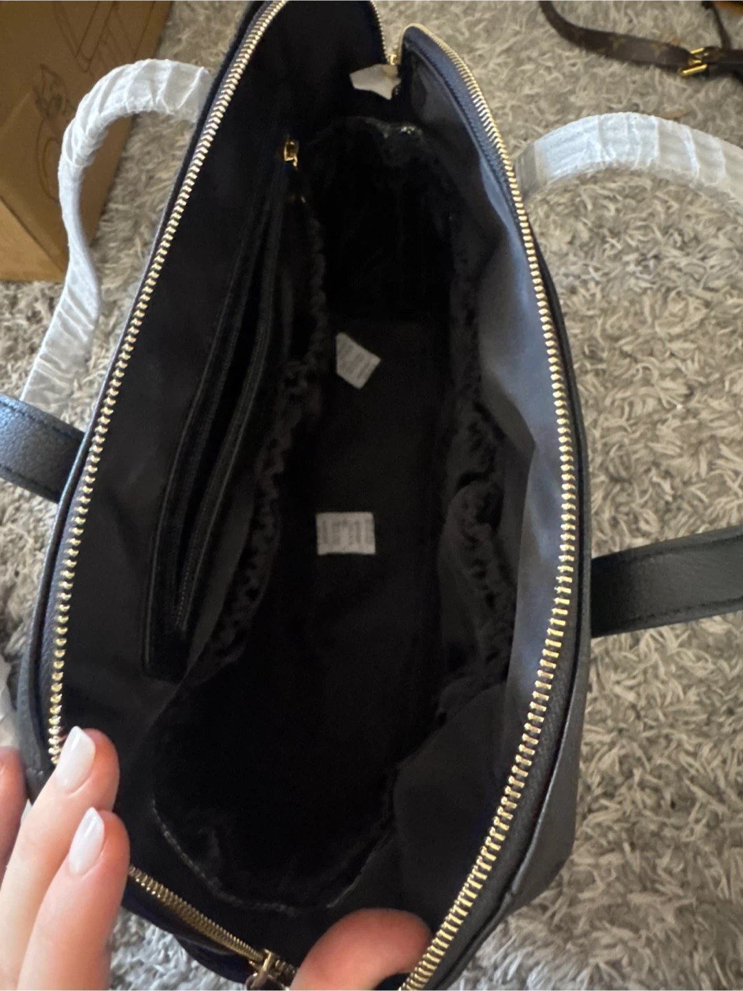 MAEDN Black Faux Leather Tote diaper Bag - photo 3