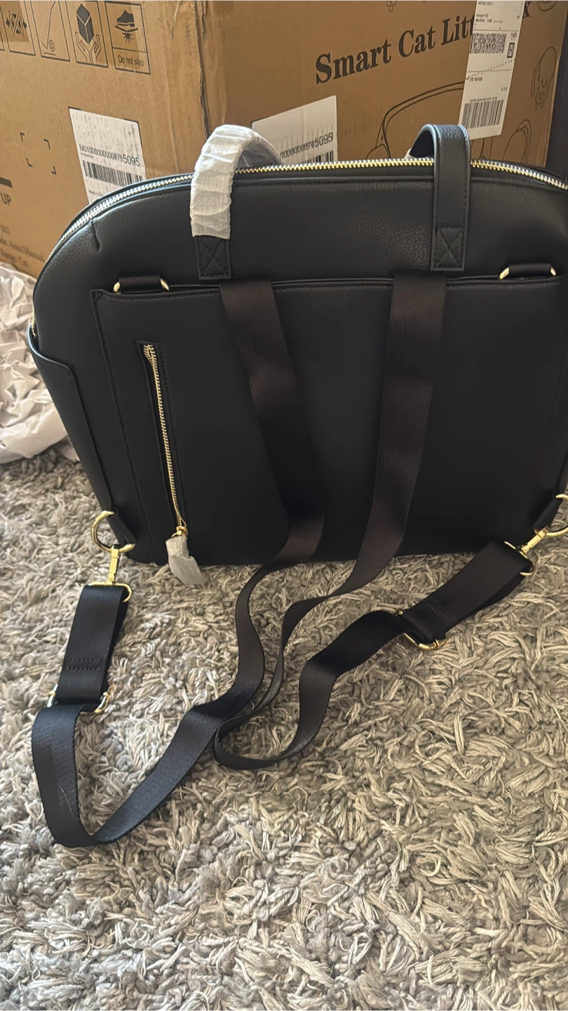 MAEDN Black Faux Leather Tote diaper Bag - photo 4