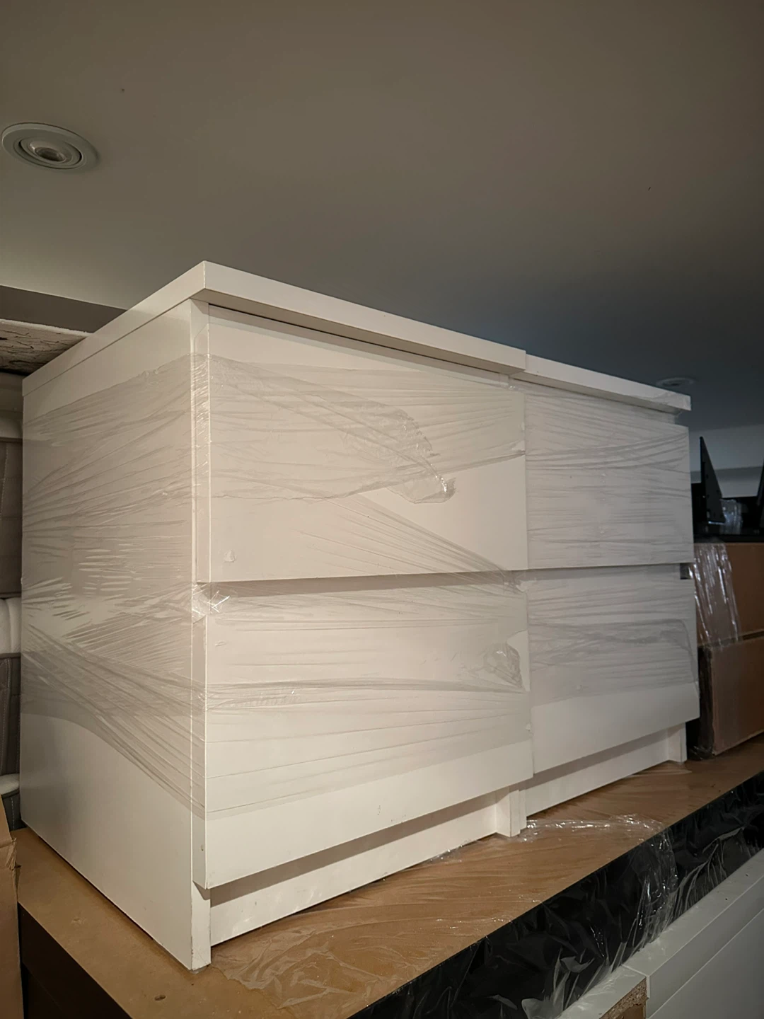 White Bedside Dresser with Drawers (Set of 2)