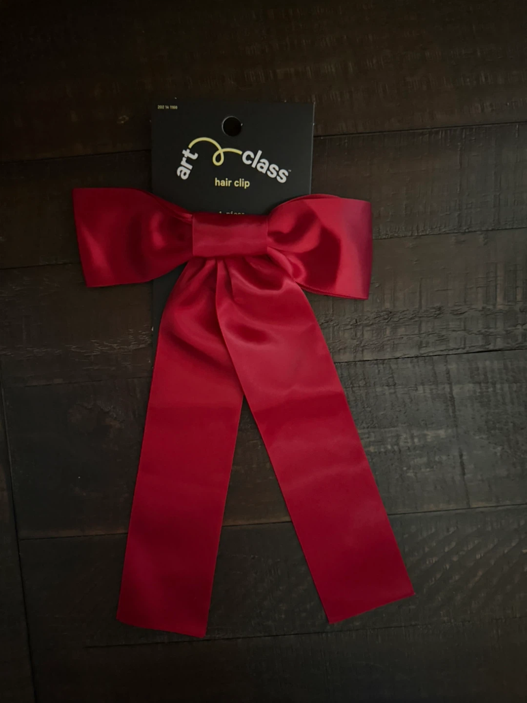 Art Class Red Satin Bow Hair Clip