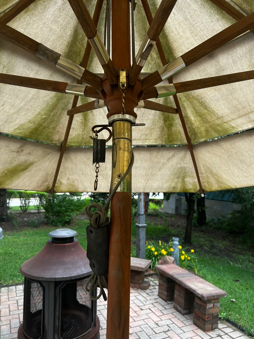 Outdoor Patio Umbrella with Wooden Frame - photo 3
