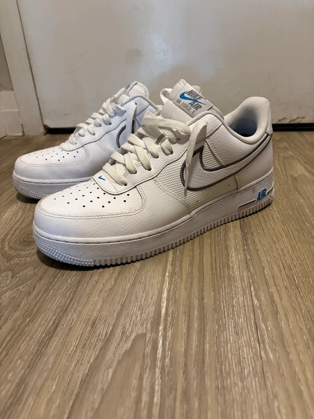 Nike Air Force 1 White/Blue Sneakers - photo 2
