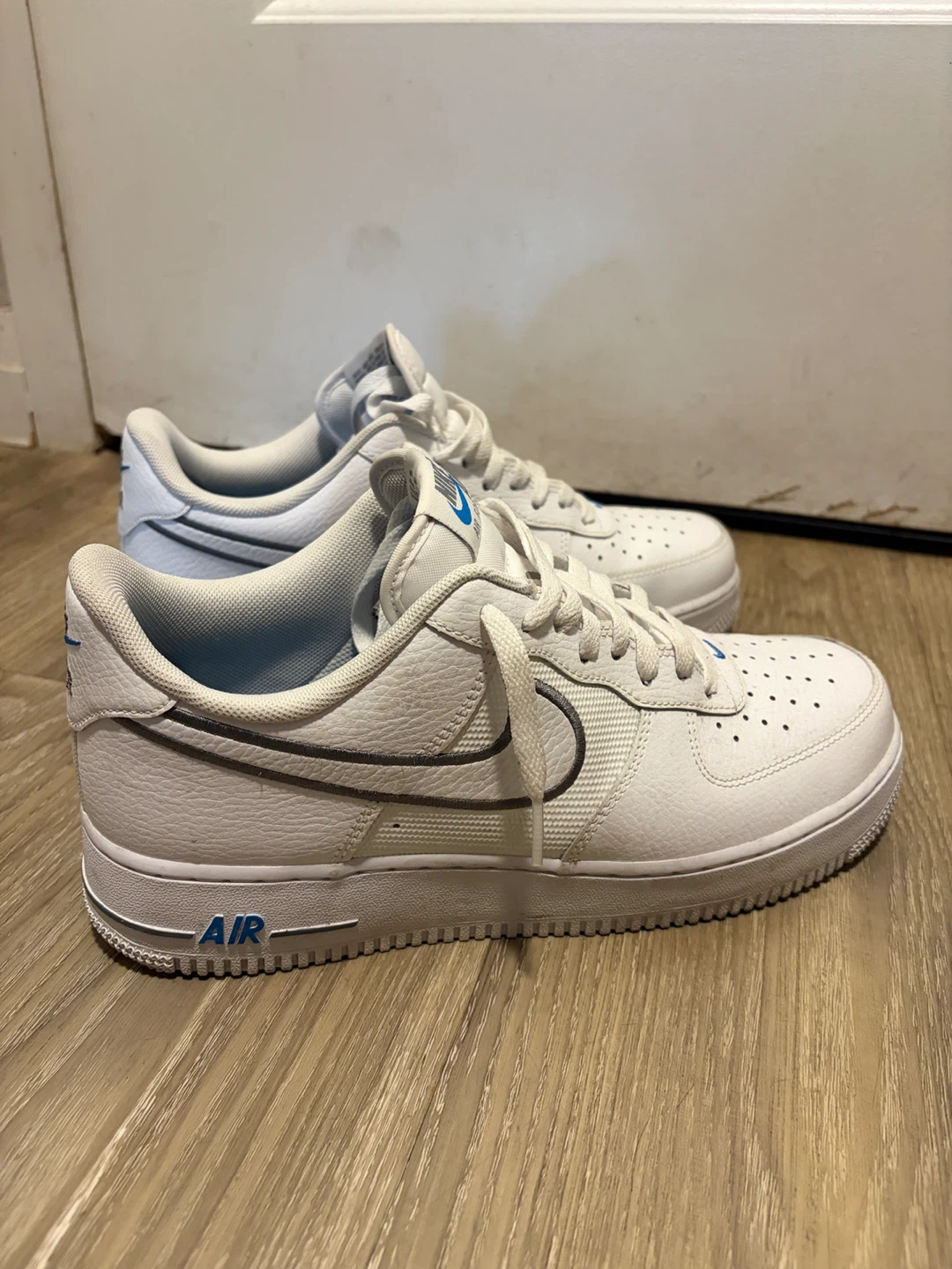 Nike Air Force 1 White/Blue Sneakers - photo 3