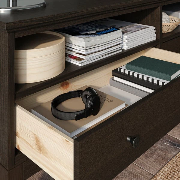 IKEA IDANAS Dark Wood TV Stand with Storage - photo 2