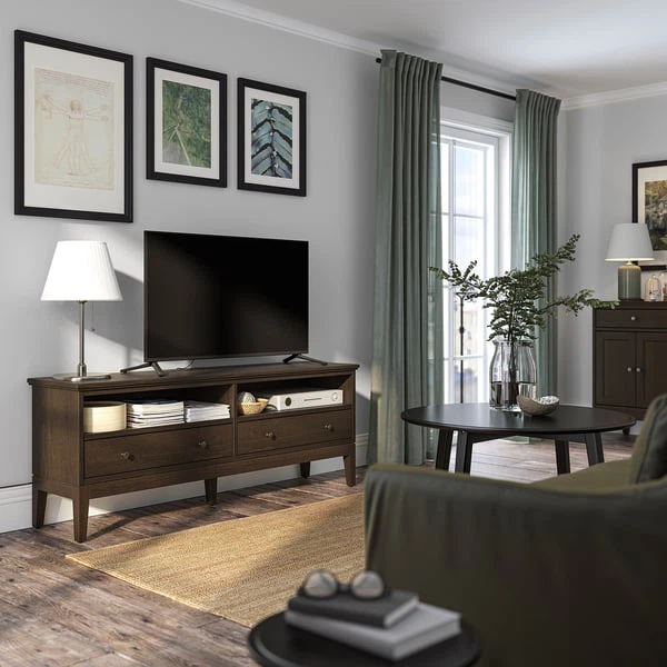 IKEA IDANAS Dark Wood TV Stand with Storage - photo 3