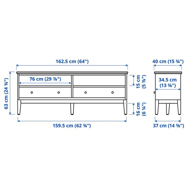 IKEA IDANAS Dark Wood TV Stand with Storage - photo 4