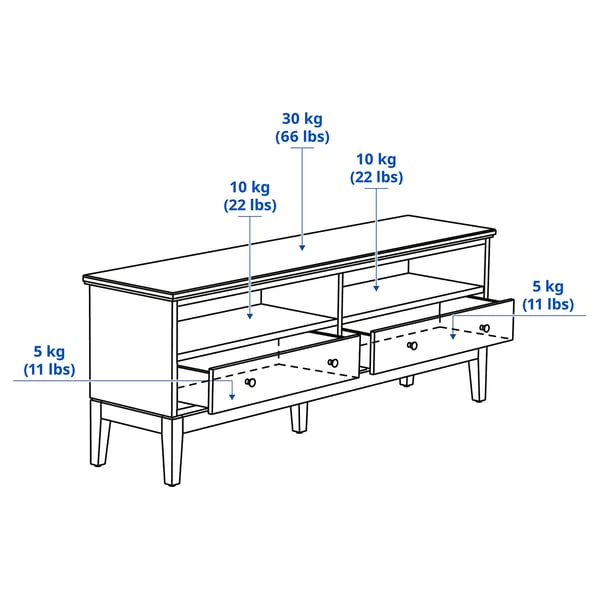 IKEA IDANAS Dark Wood TV Stand with Storage - photo 5
