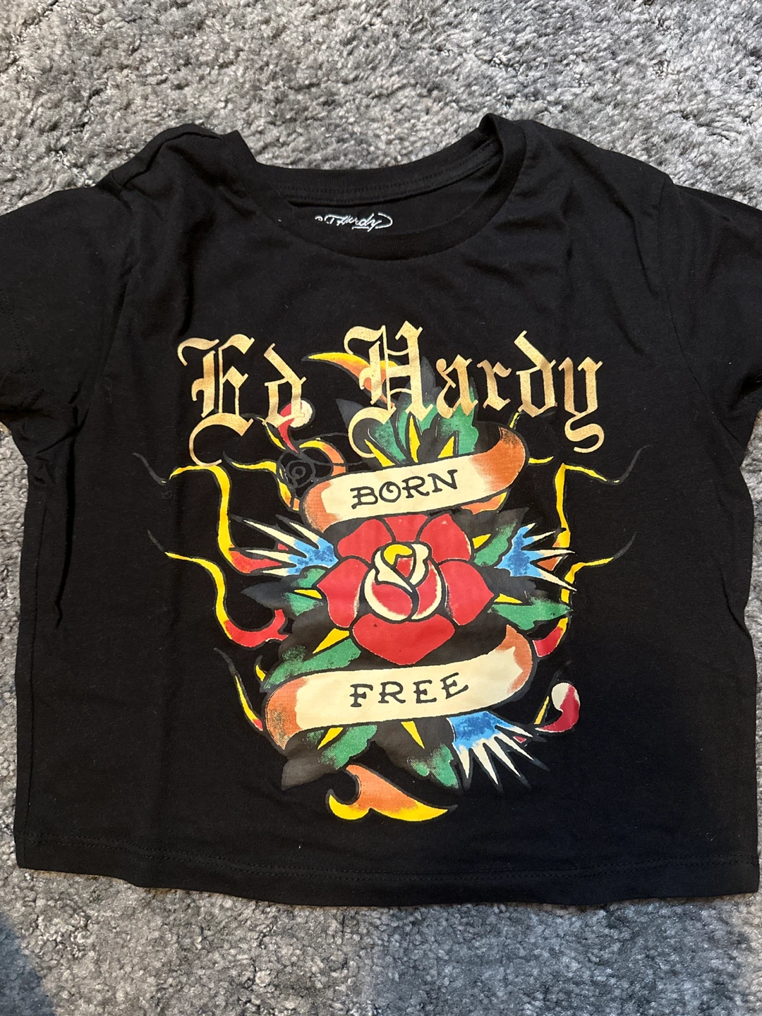 Ed Hardy "Born Free" Black T-Shirt