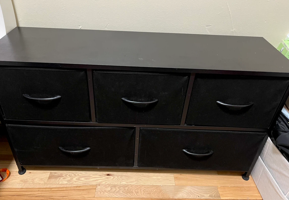 5-Drawer Dresser — Black Fabric Storage Chest - photo 4