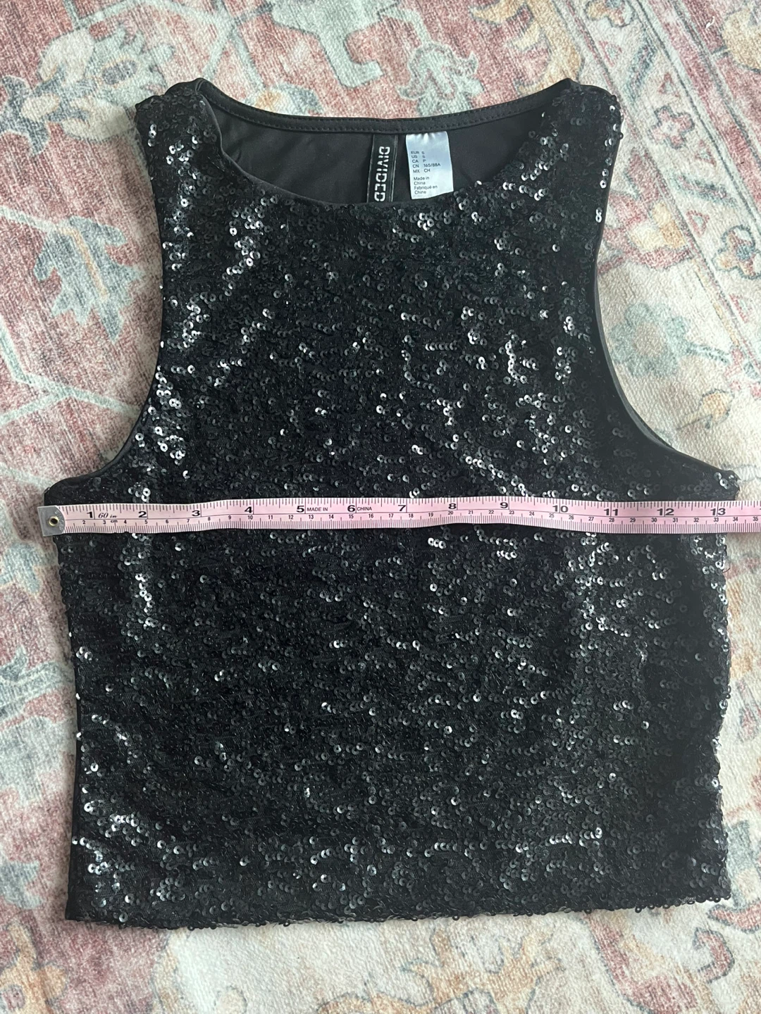 Black Sequin Crop Tank - photo 3