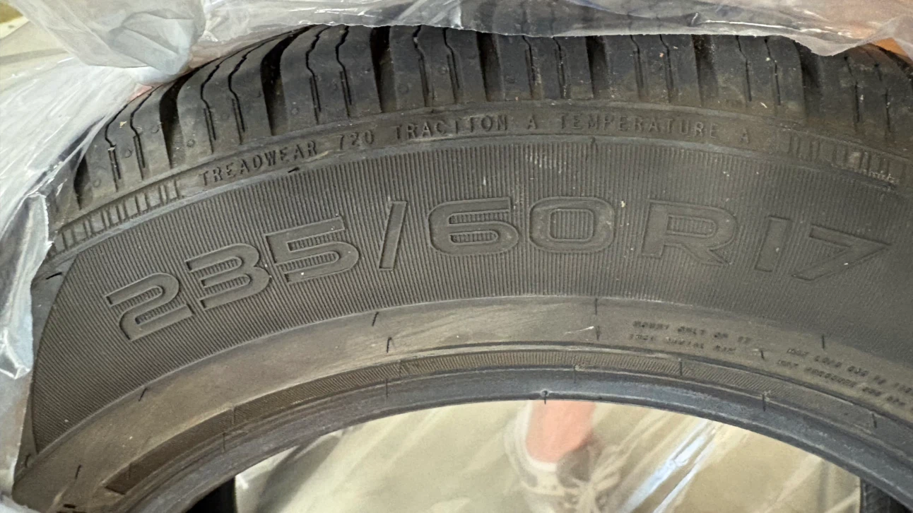 Four Slightly Used Tires 235/60R17