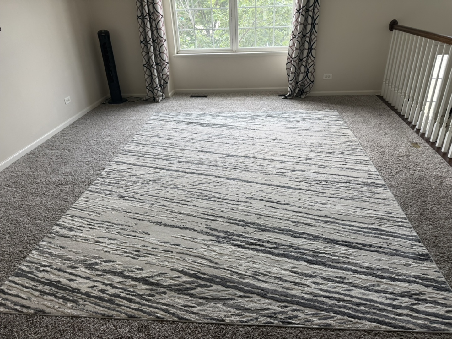 Large Area Rug with Abstract Stripe Pattern