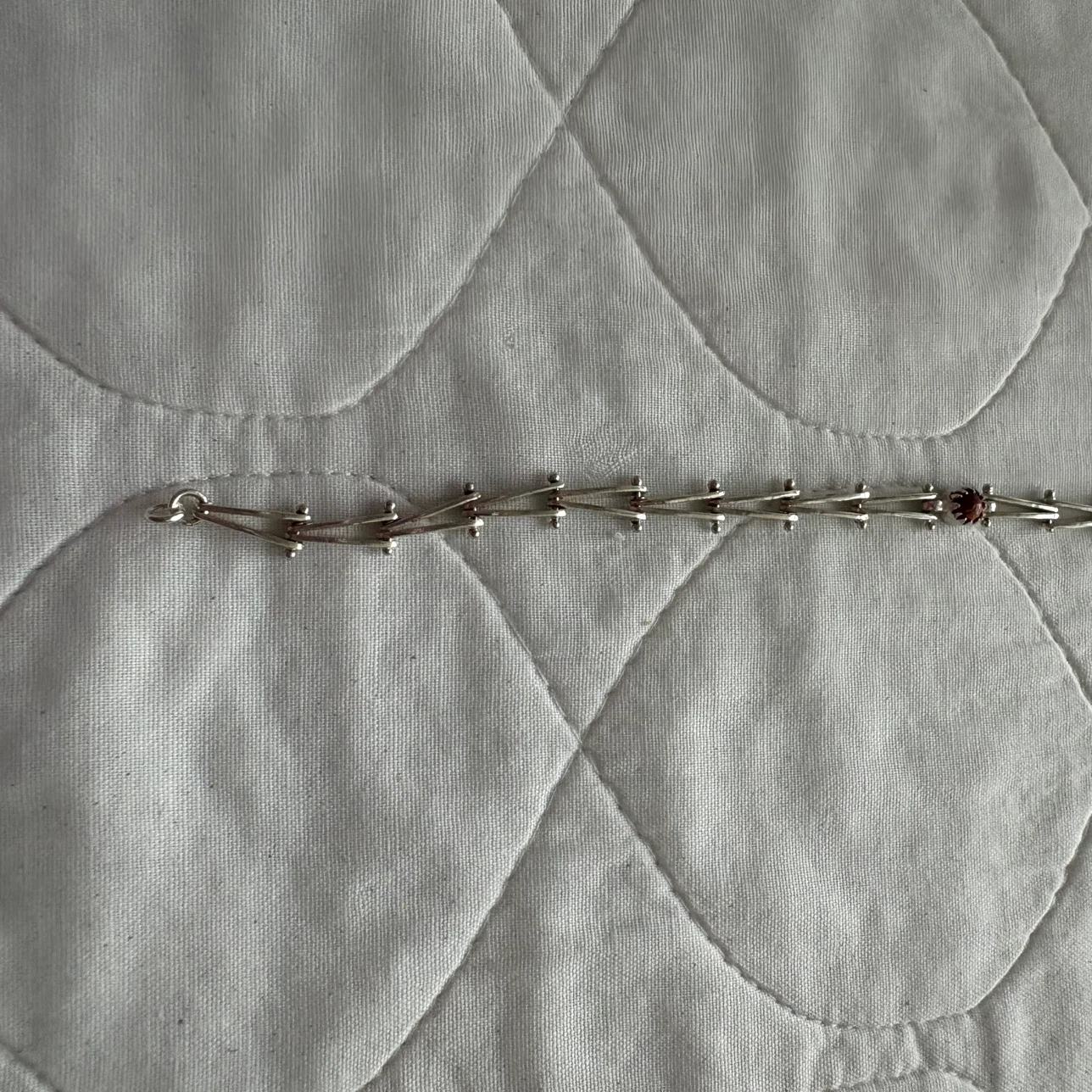 Sterling silver Bracelet with dark orange Stone - photo 3
