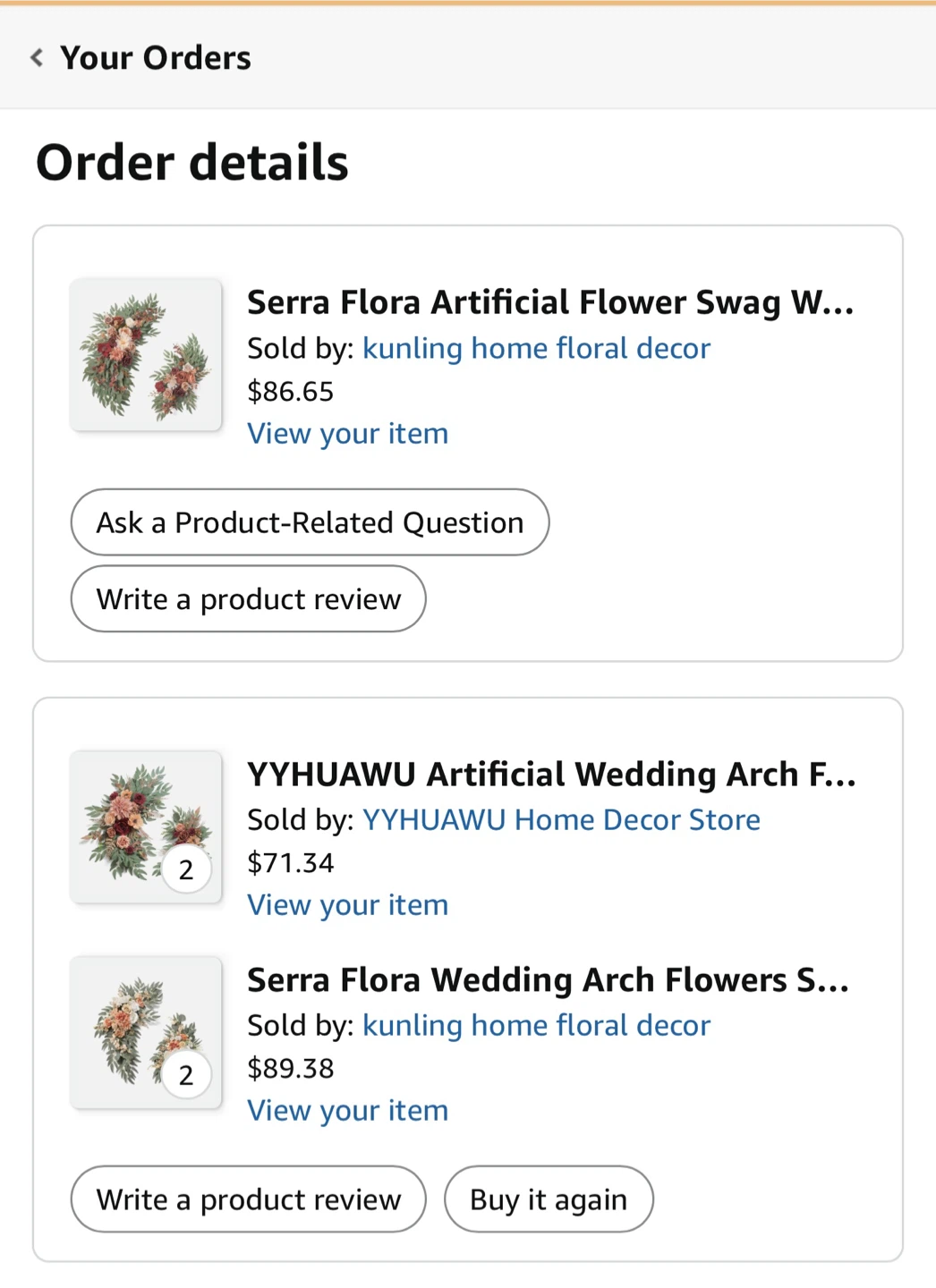 Wedding Arch  Flower Swag Kits - photo 4