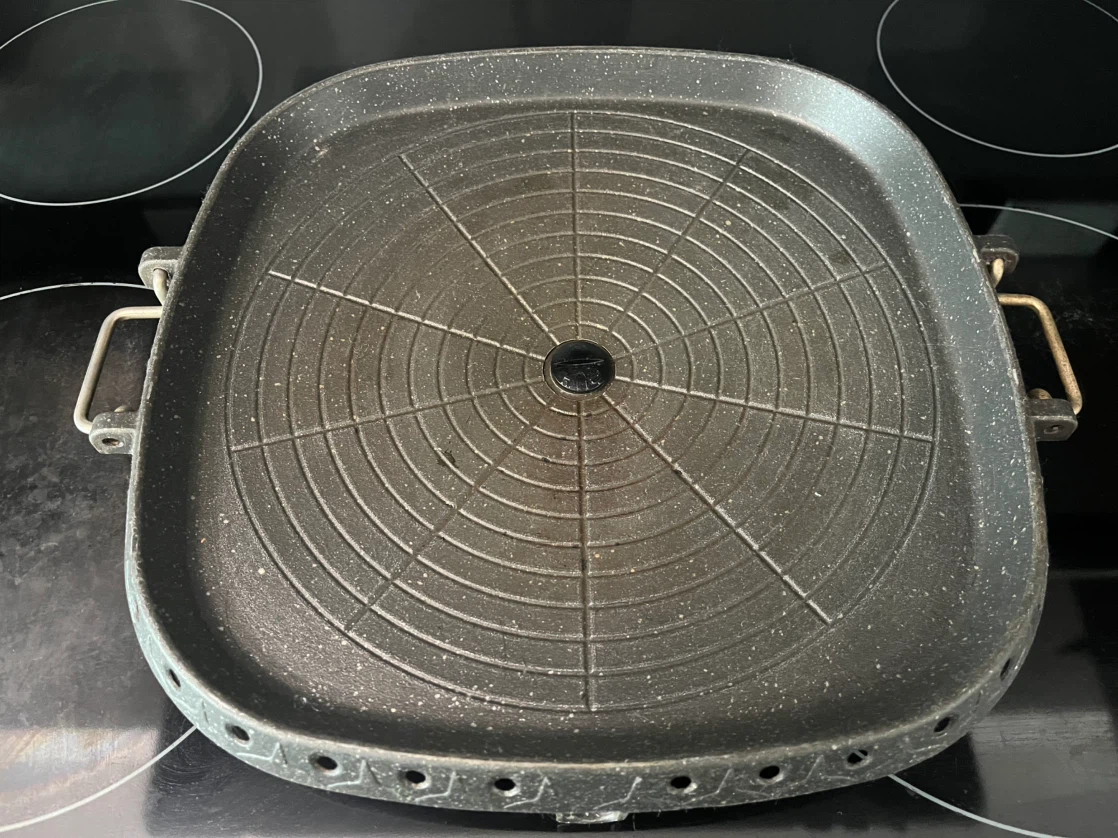 Korean BBQ Grill Pan with Grease Drain