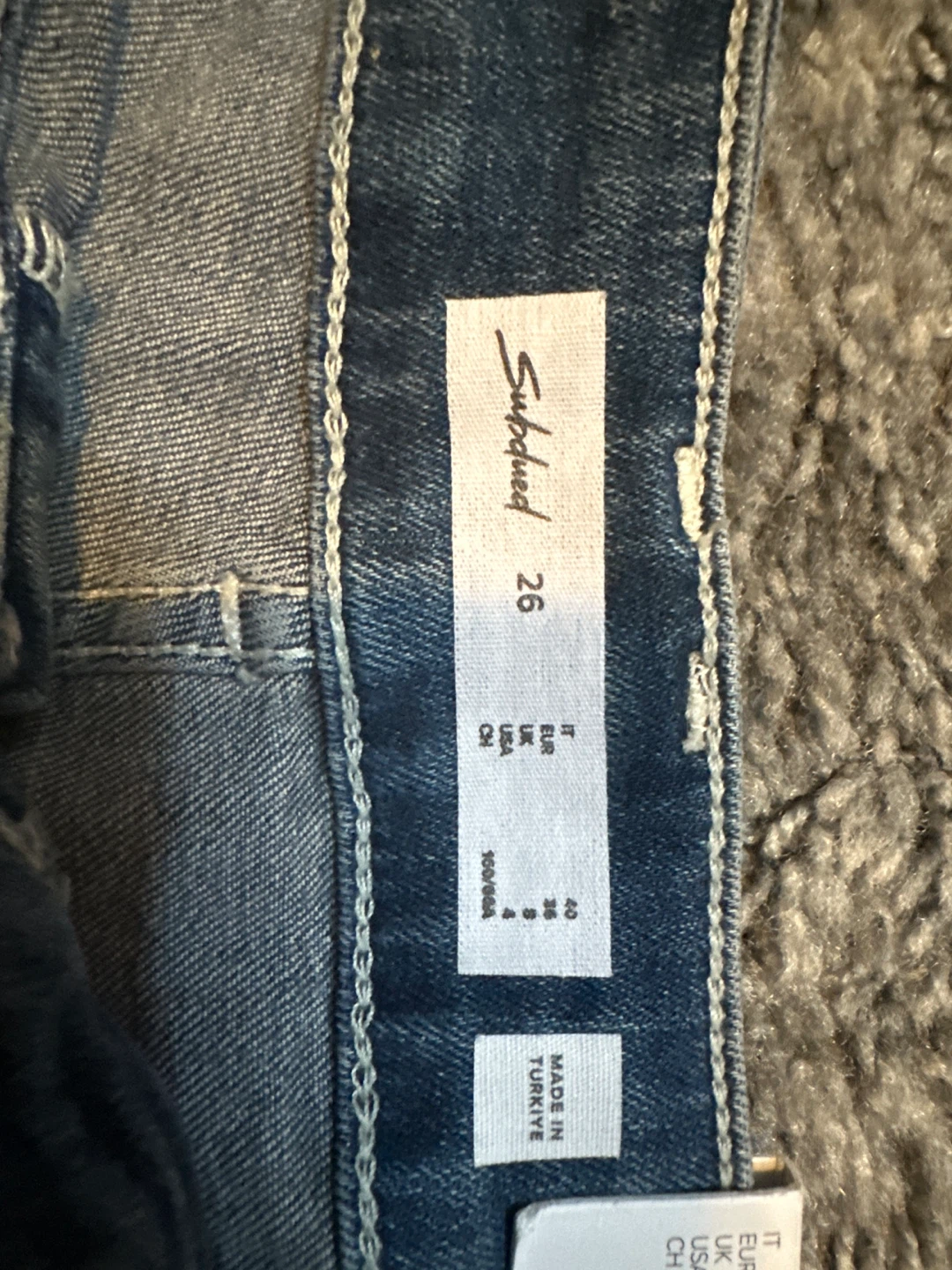Subdued Denim Shorts with hibiscus design on back pockets - photo 2