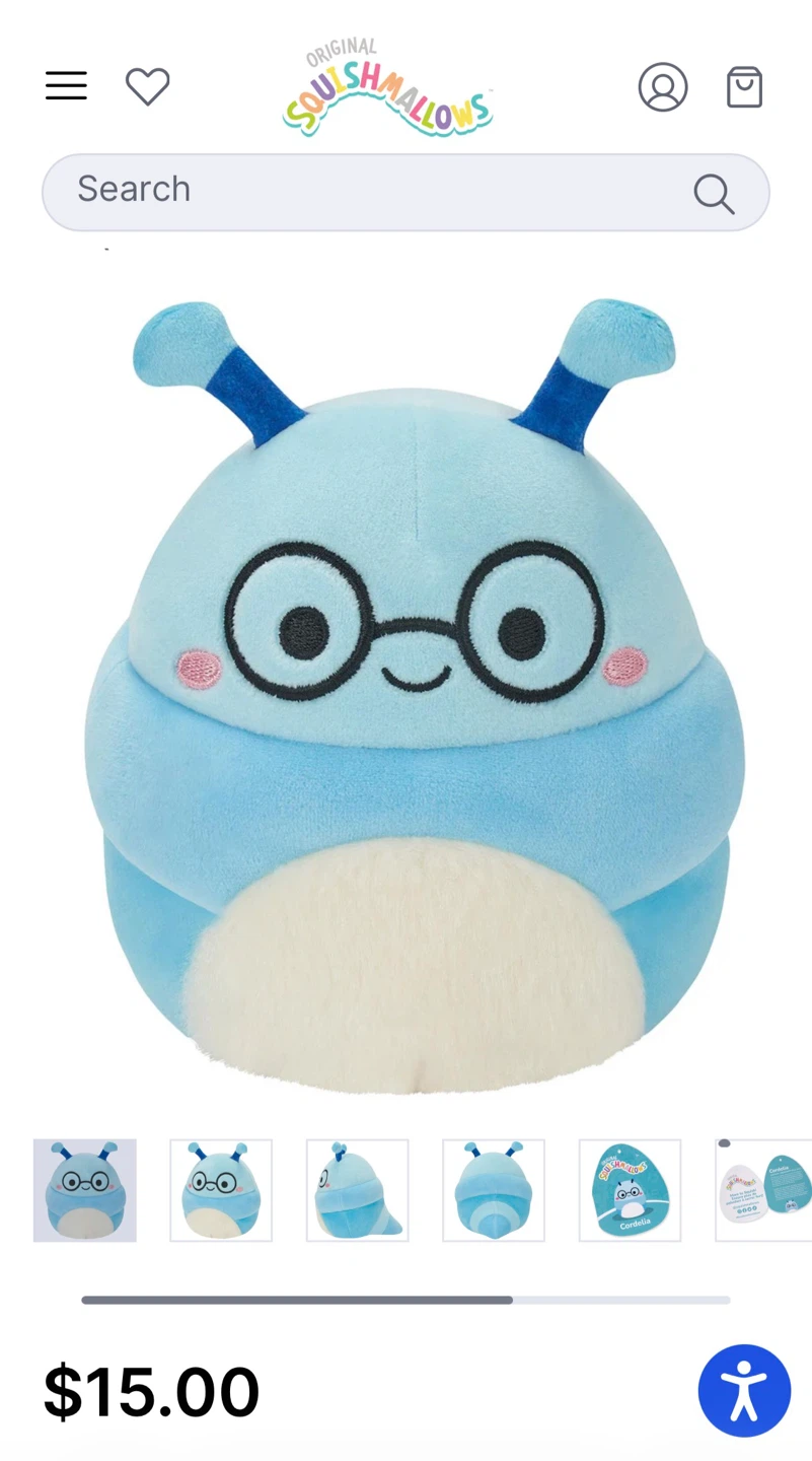 squishmallows 5" Cordelia the Bookworm with Glasses Plush Toy
