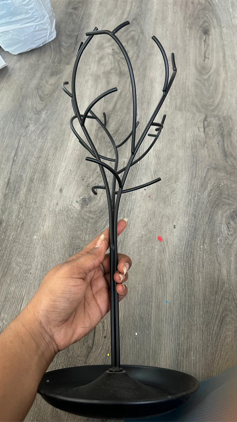 Black Metal Tree-Shaped Jewelry Stand - photo 2
