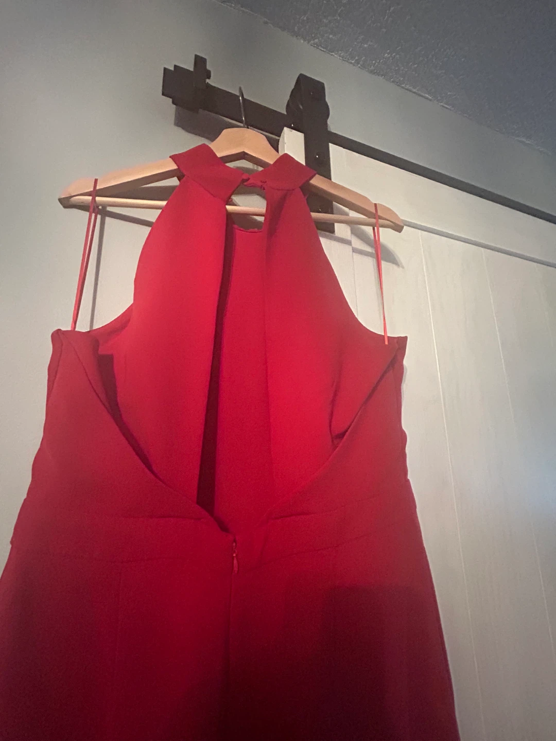 Red Halter Neck Jumpsuit - photo 3