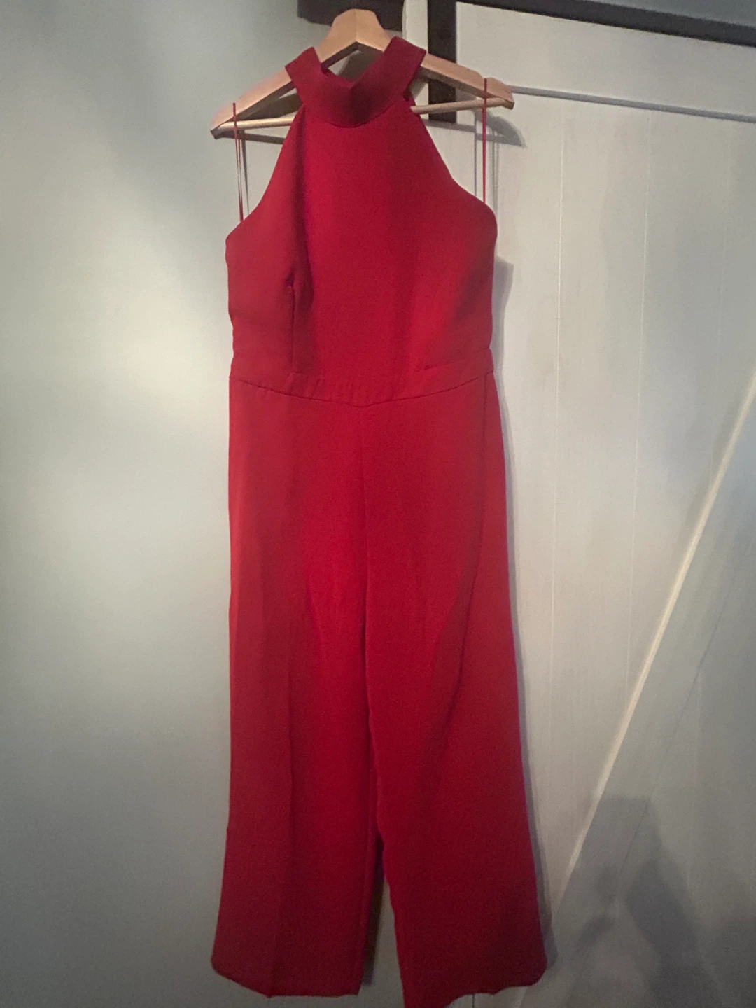 Red Halter Neck Jumpsuit