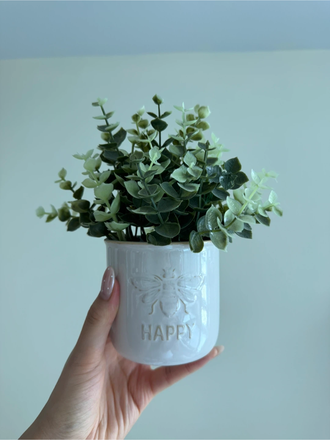 Decorative Potted Plant with Bee Design