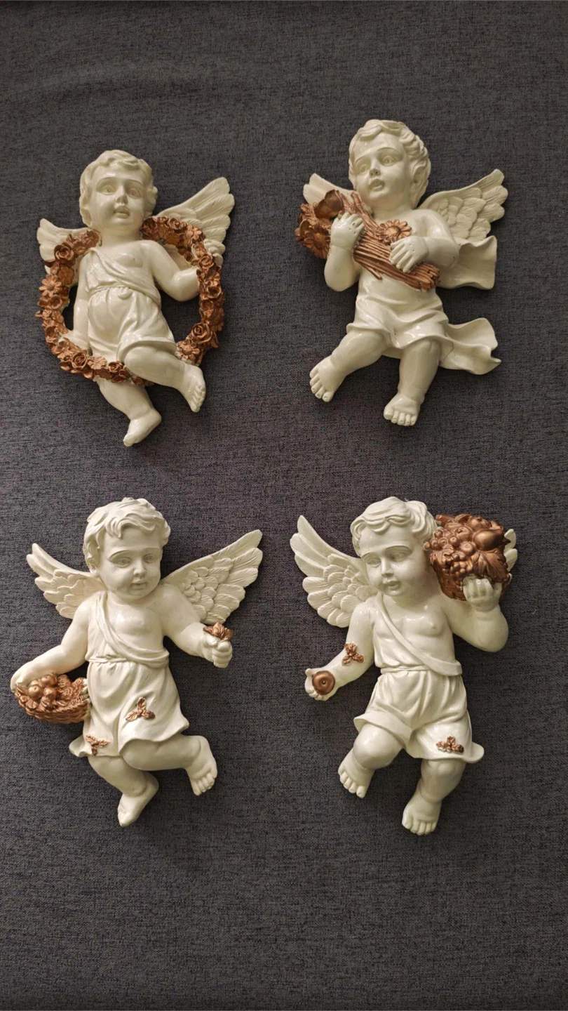 Set of 4 Cherub Angel Wall Decor Pieces
