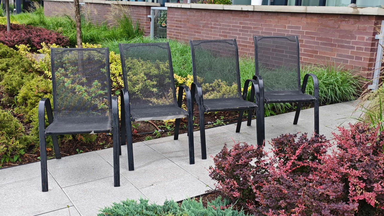 Set of 4 Black Outdoor Chairs
