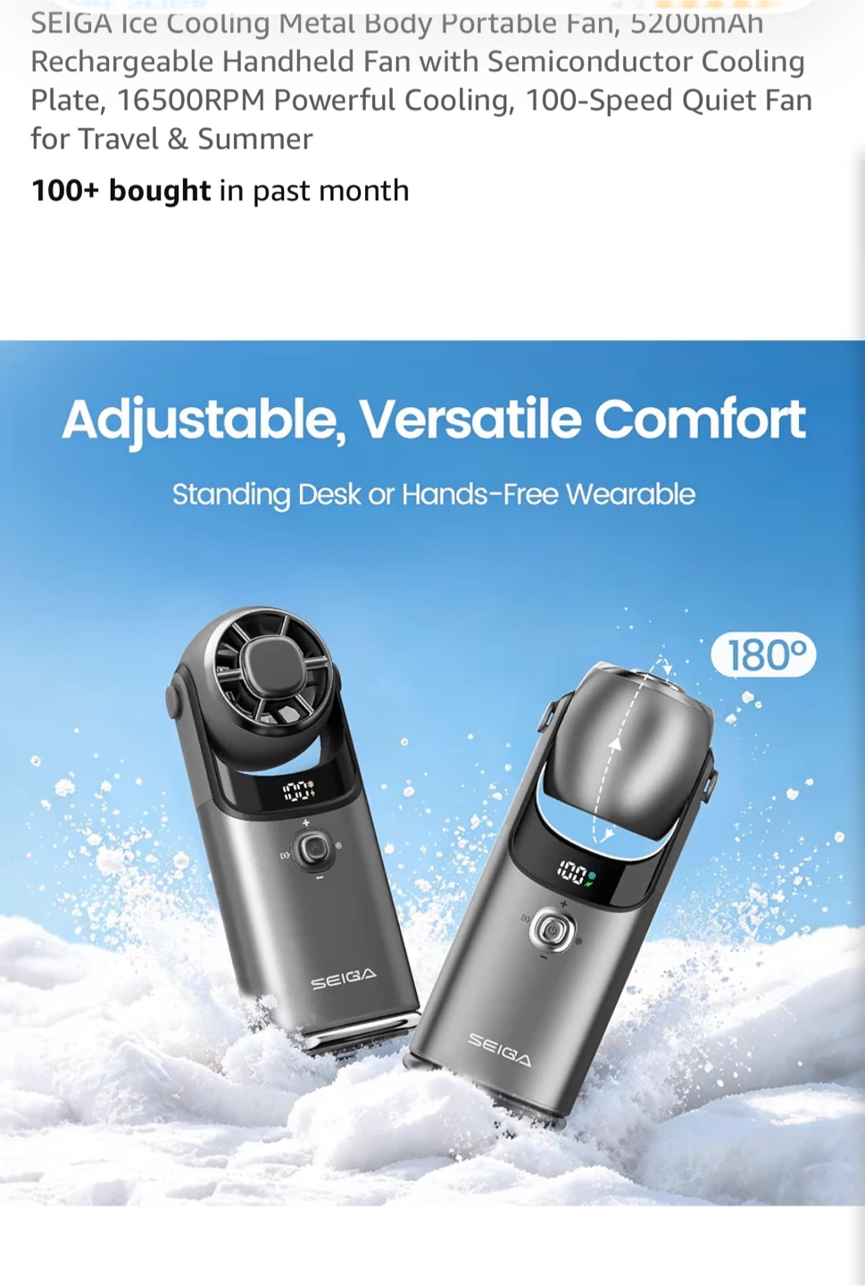 SEIGA Ice Cooling Metal Body Portable Fan - photo 4