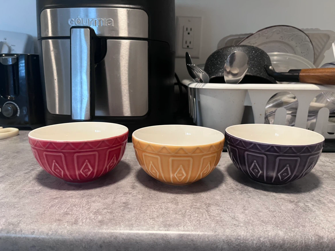 Set of 3 Decorative Ceramic Bowls