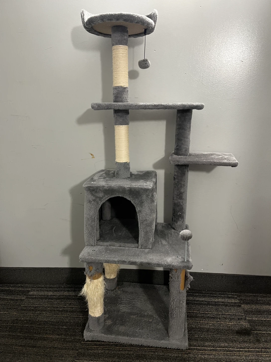 57” Grey Multi-Level Cat Tree Condo